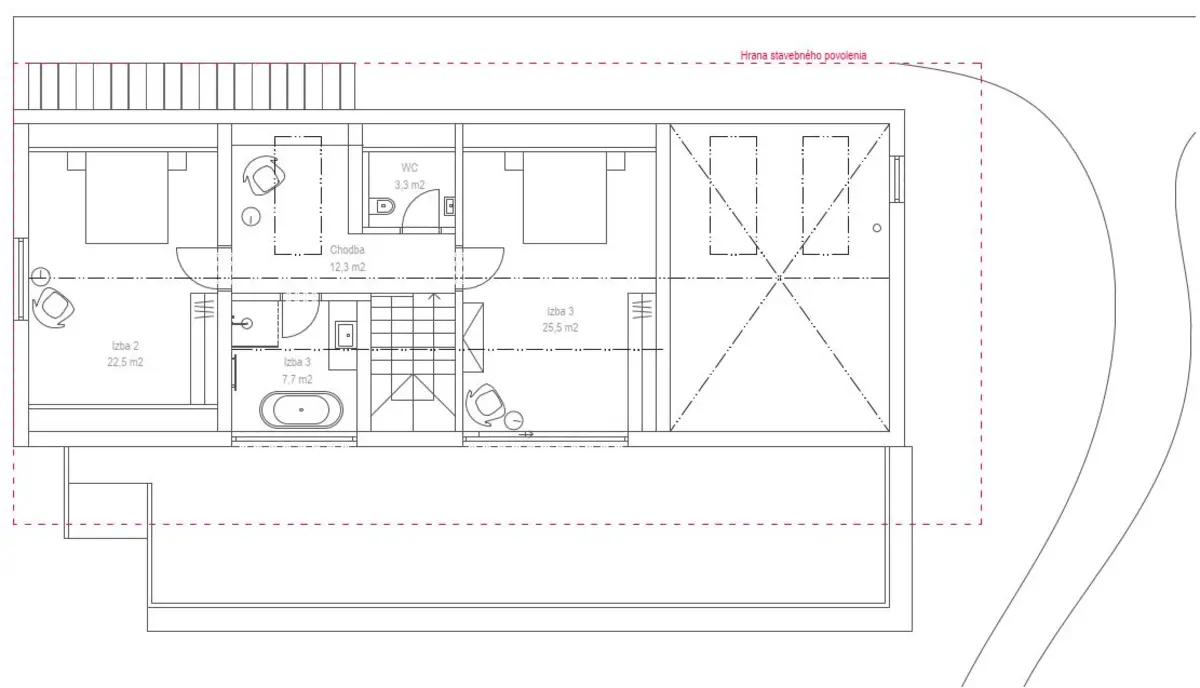 Hamre půdorys podkroví