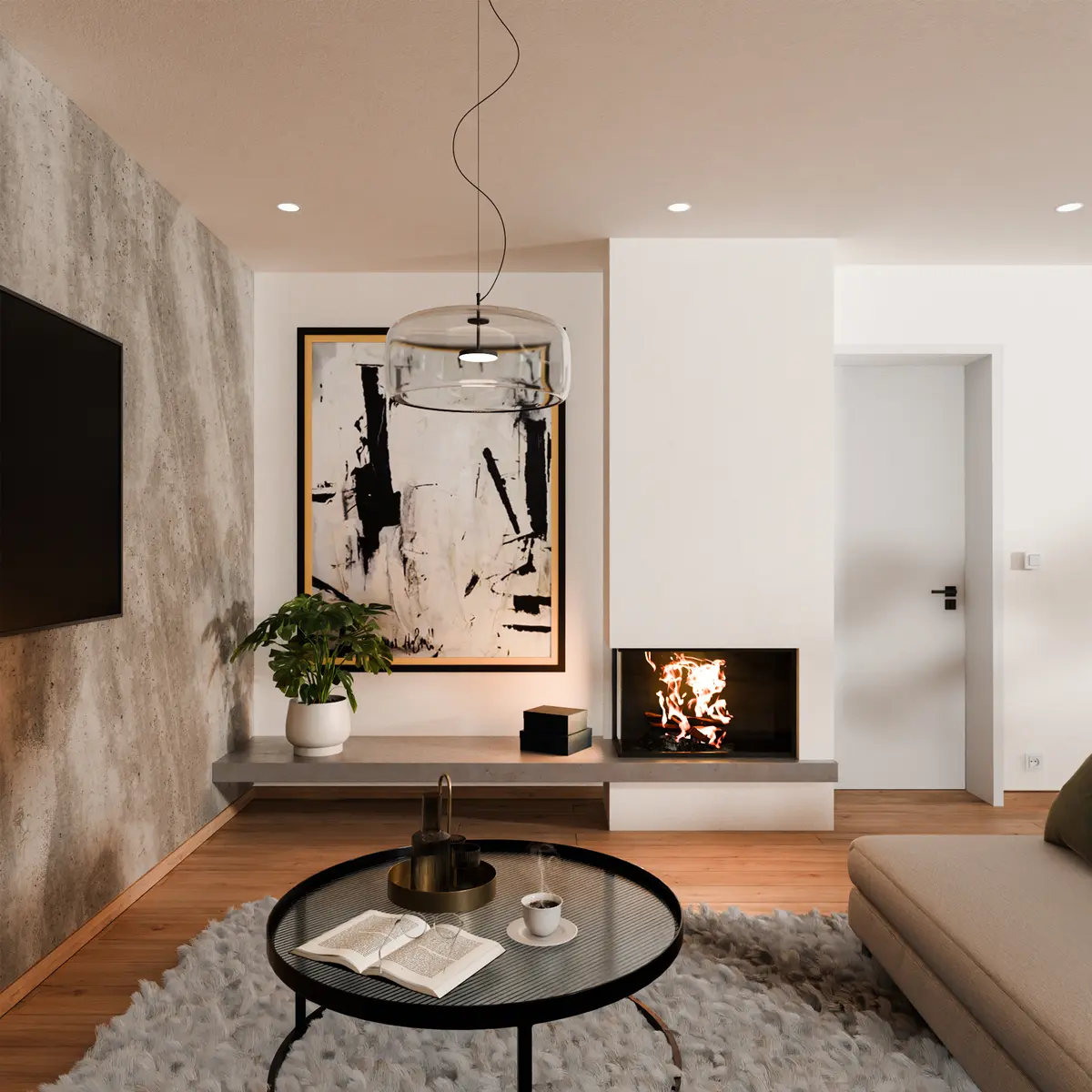 Velké Popovice Obývací pokoj