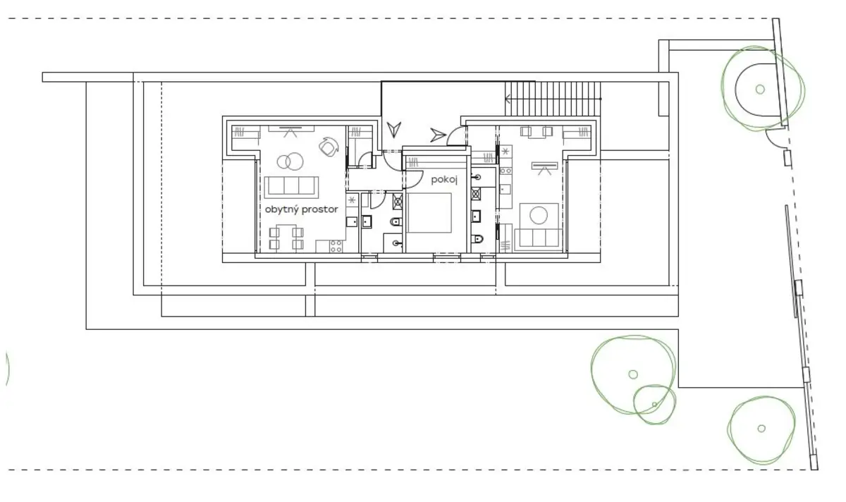 Vila Slivenec půdorys 2NP